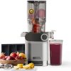 Summer Final Clearance Just AED 89د.إ：Cold Press Juicer, 200W Slow Juicer 4.3" Large Feed Chute Fit Whole Fruits Vegetables | Upgraded Auger | Tritan Material | BPA Free | Juice Recipes (Silver)