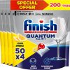 Finish Powerball Quantum Dishwasher Detergent, Lemon Sparkle Scent, 50 Tabs x 4