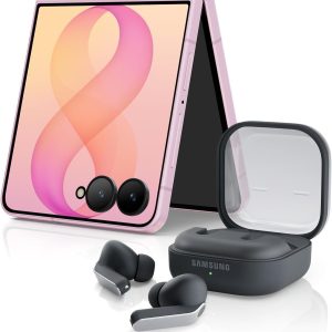 Samsung Galaxy Z Flip8 Phone + Buds4 Pro , 512GB, Pink | 2026 AI Android Smartphone + Buds4 Pro, FlexCam + Super Steady Video and Snapdragon 8 Elite Gen 5 Chip, 1 Yr Warranty Search this page